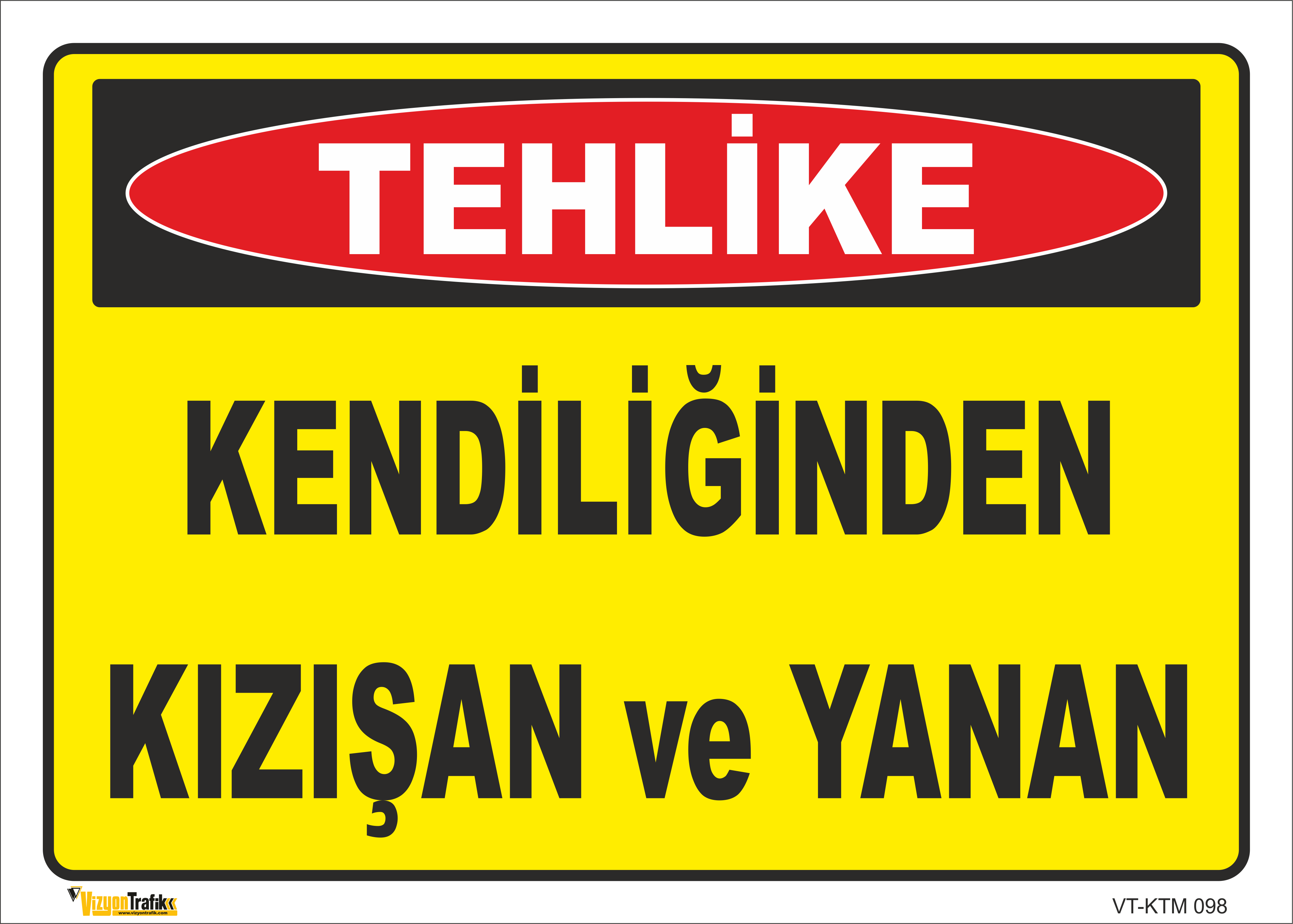 KENDİLİĞİNDEN KIZIŞAN VE YANAN LEVHASI KTM 098